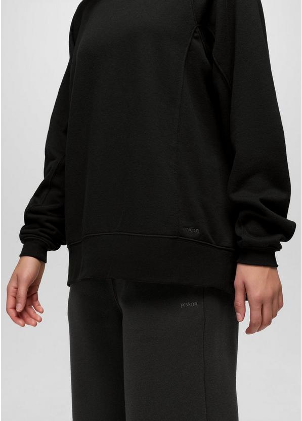 prAna Fleece Oversized Crew, Color: Black, image 4
