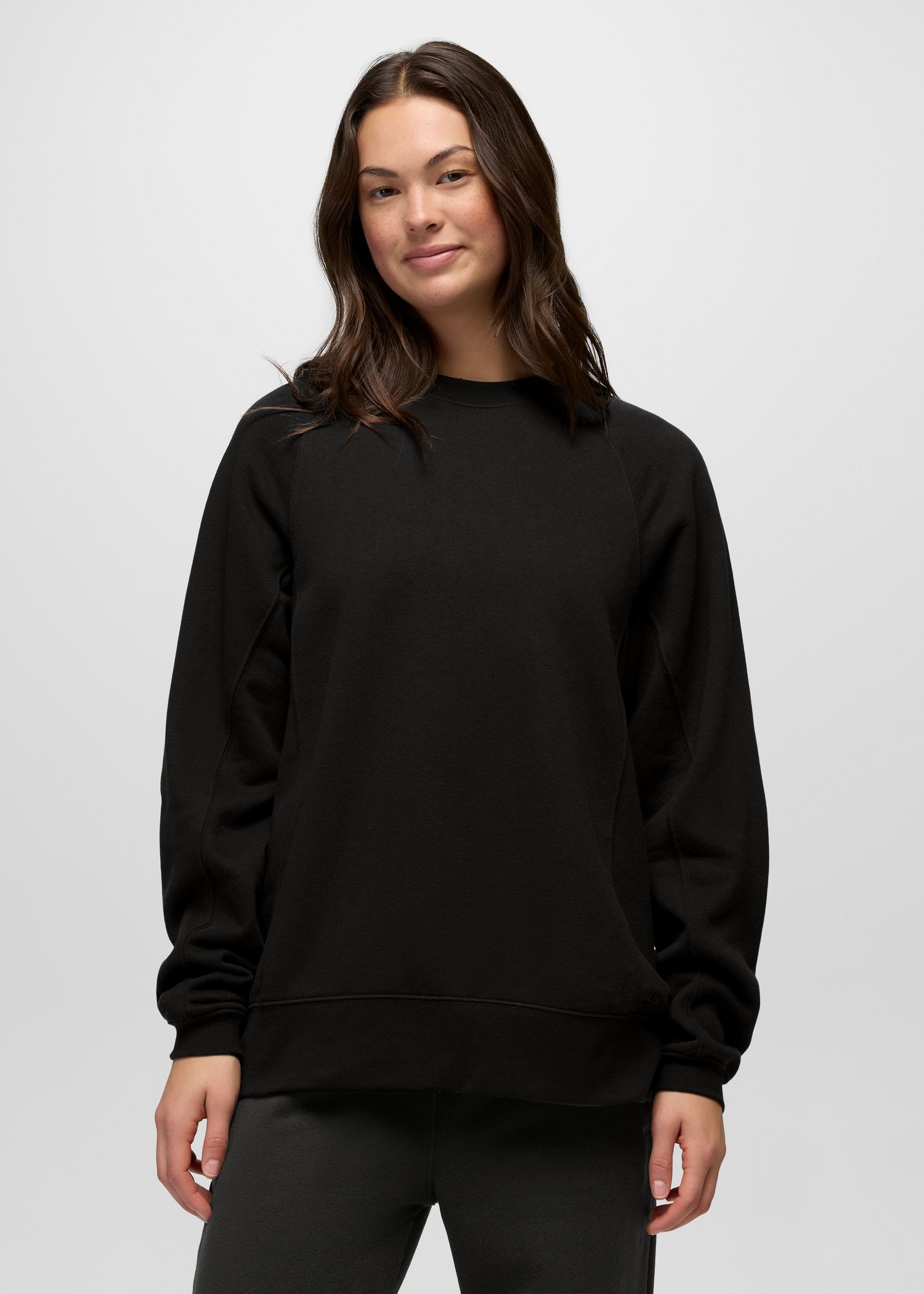 Womens prAna Fleece Oversized Crew - Black