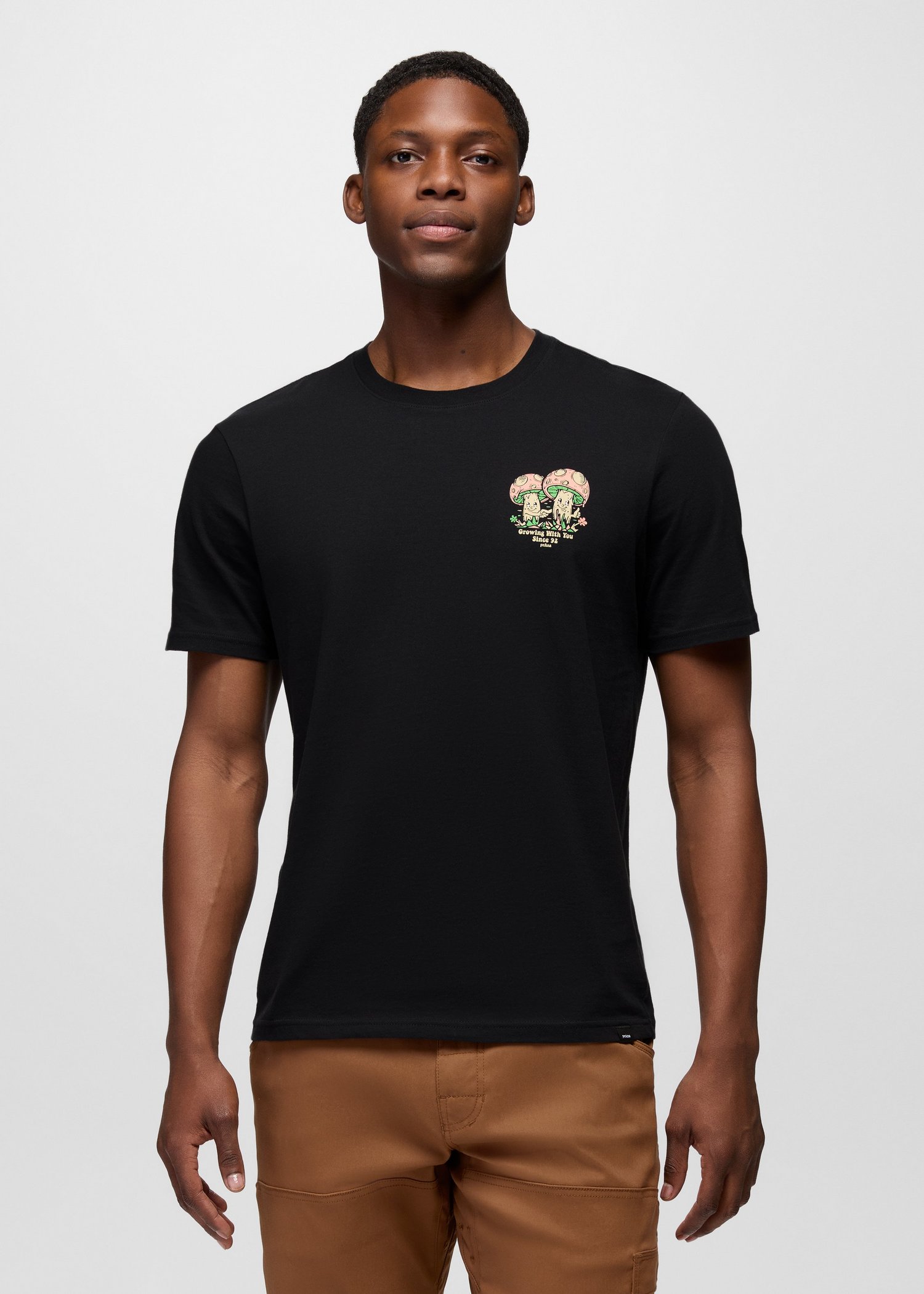 Mens prAna Dirt Works Short Sleeve Tee - Black