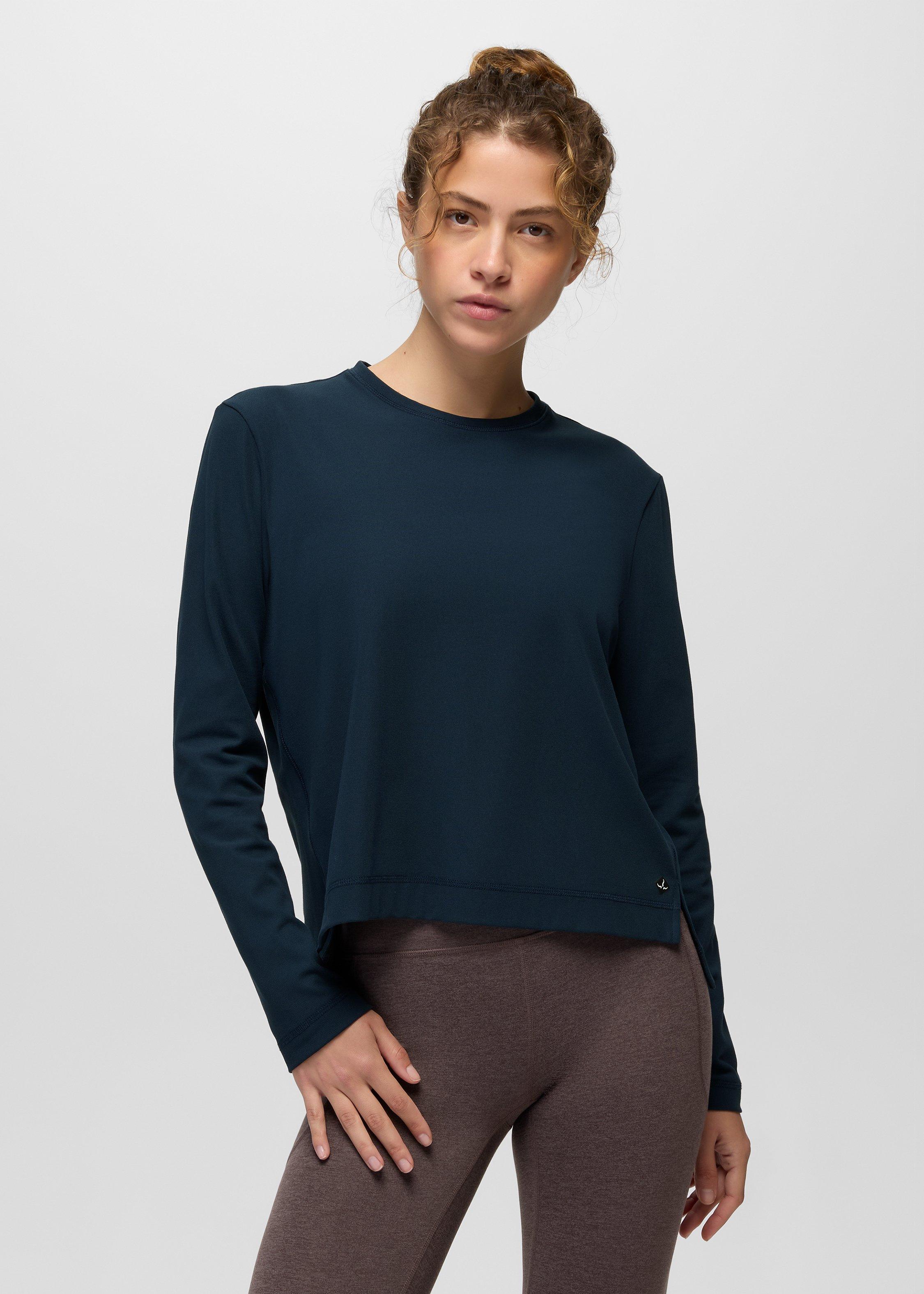 Womens prAna Pure Ascent Long Sleeve - Nautical