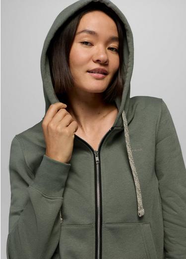 prAna Fleece Full Zip Hoodie, Color: Thyme, image 3