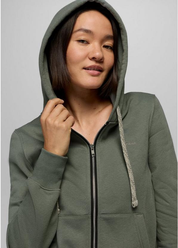 prAna Fleece Full Zip Hoodie, Color: Thyme, image 3