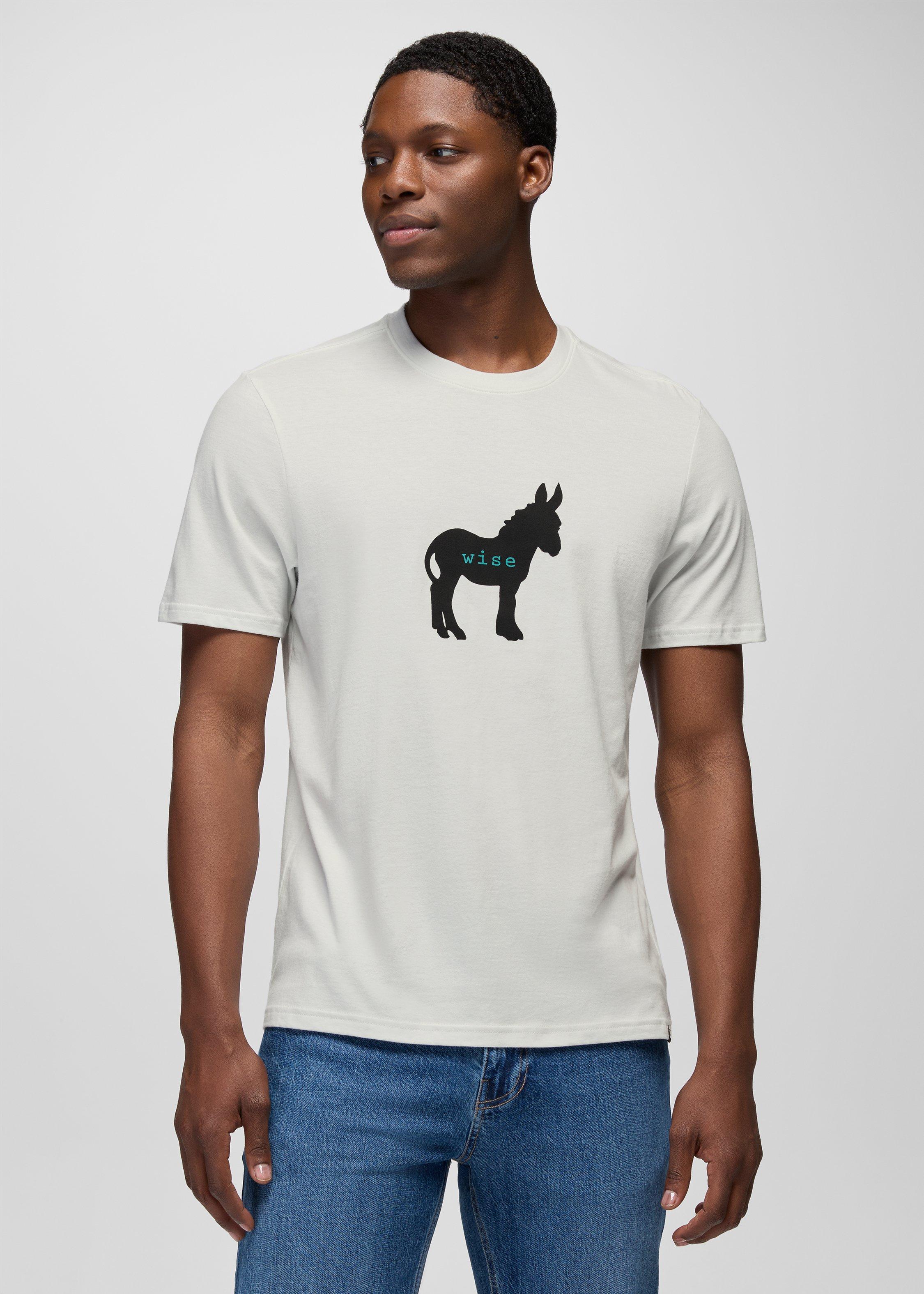 Mens prAna Wise Ass Journeyman Short Sleeve Graphic Tee - Soft White
