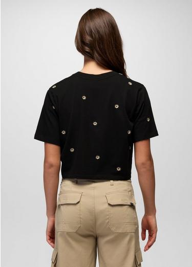 Everyday Daisy Crop Tee, Color: Black, image 2
