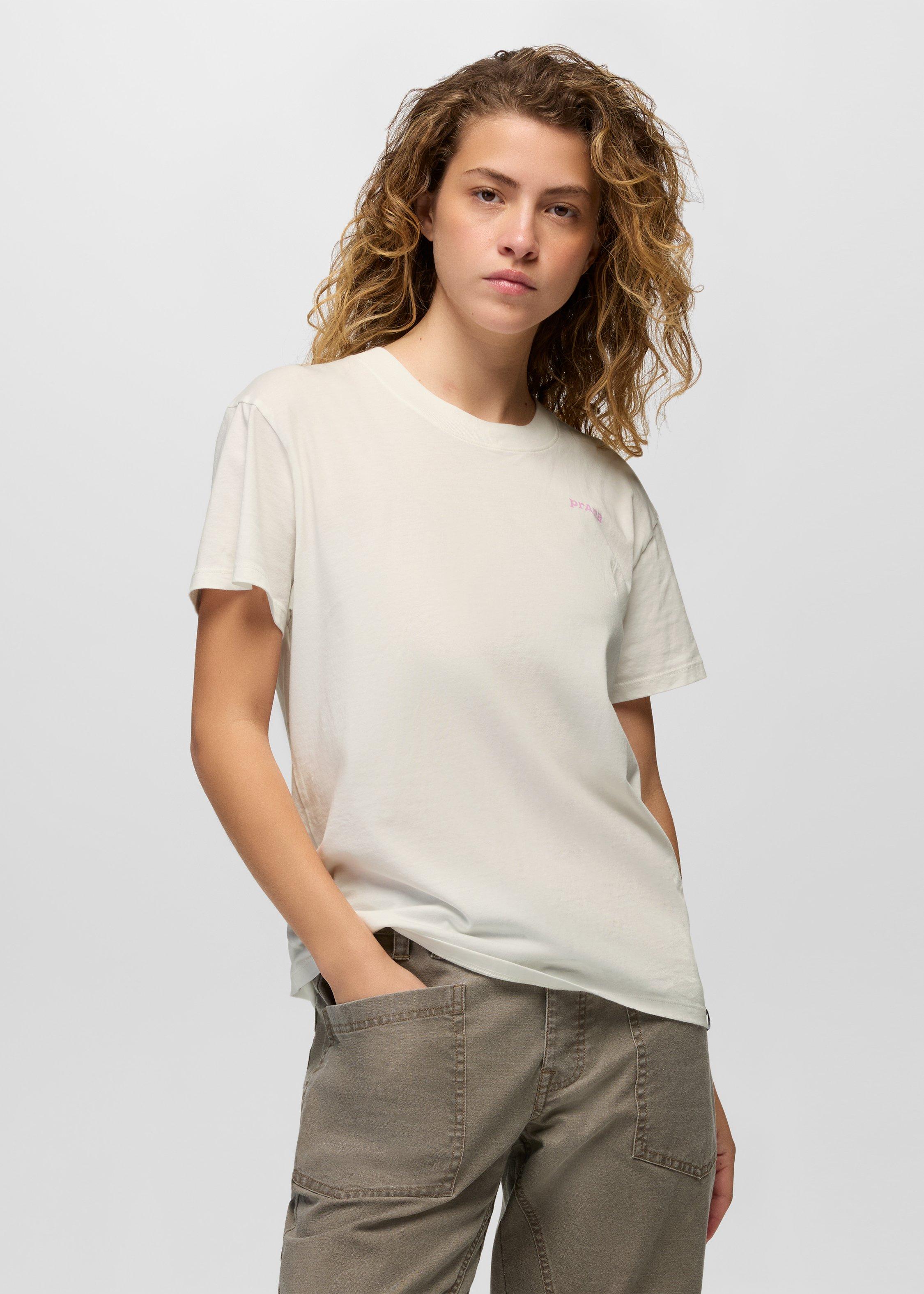 Womens prAna Everyday Sundown Short Sleeve Tee - Soft White