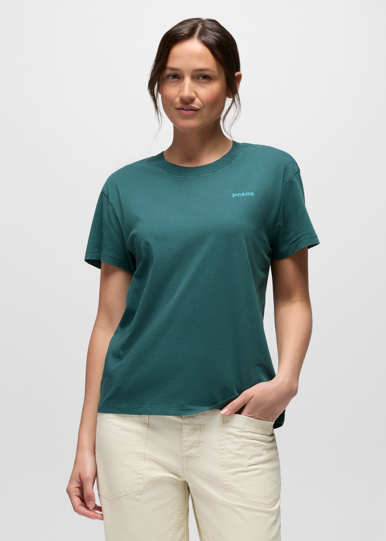 Womens prAna Everyday Sundown Short Sleeve Tee - Coast