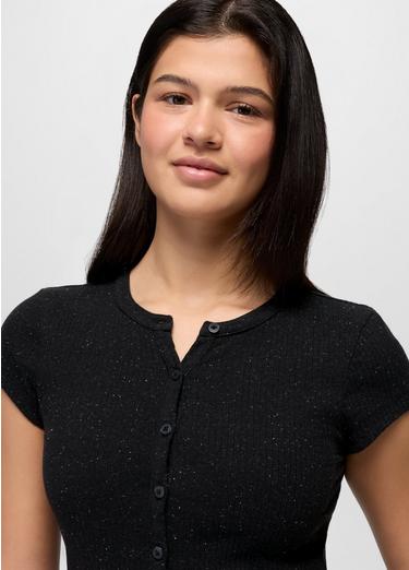 Cambria Cove Button Up Top, Color: Black Heather, image 3
