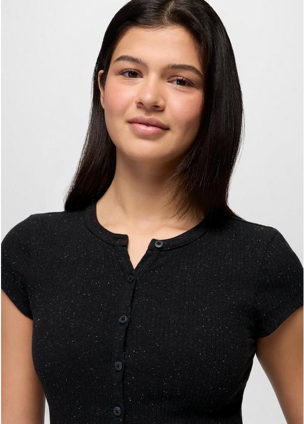 Cambria Cove Button Up Top, Color: Black Heather, image 3