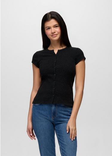 Cambria Cove Button Up Top, Color: Black Heather, image 1