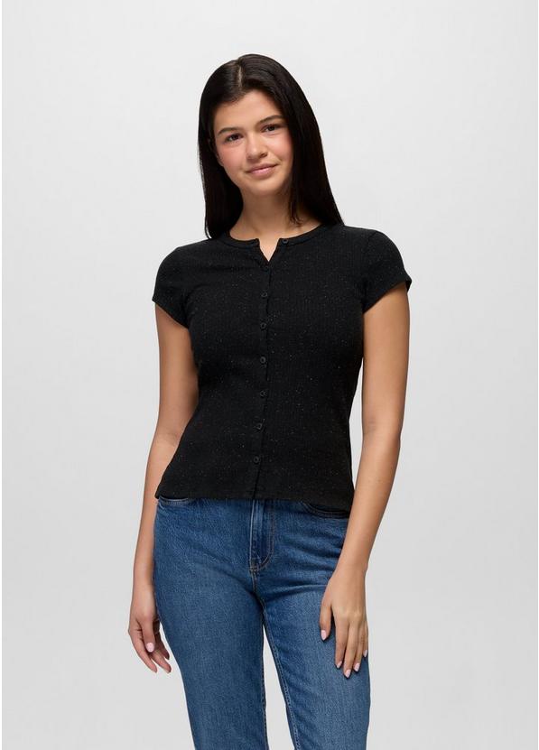 Cambria Cove Button Up Top, Color: Black Heather, image 1
