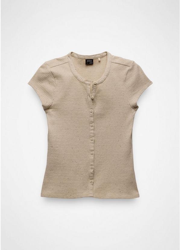 Cambria Cove Button Up Top, Color: Oatmeal Heather, image 7