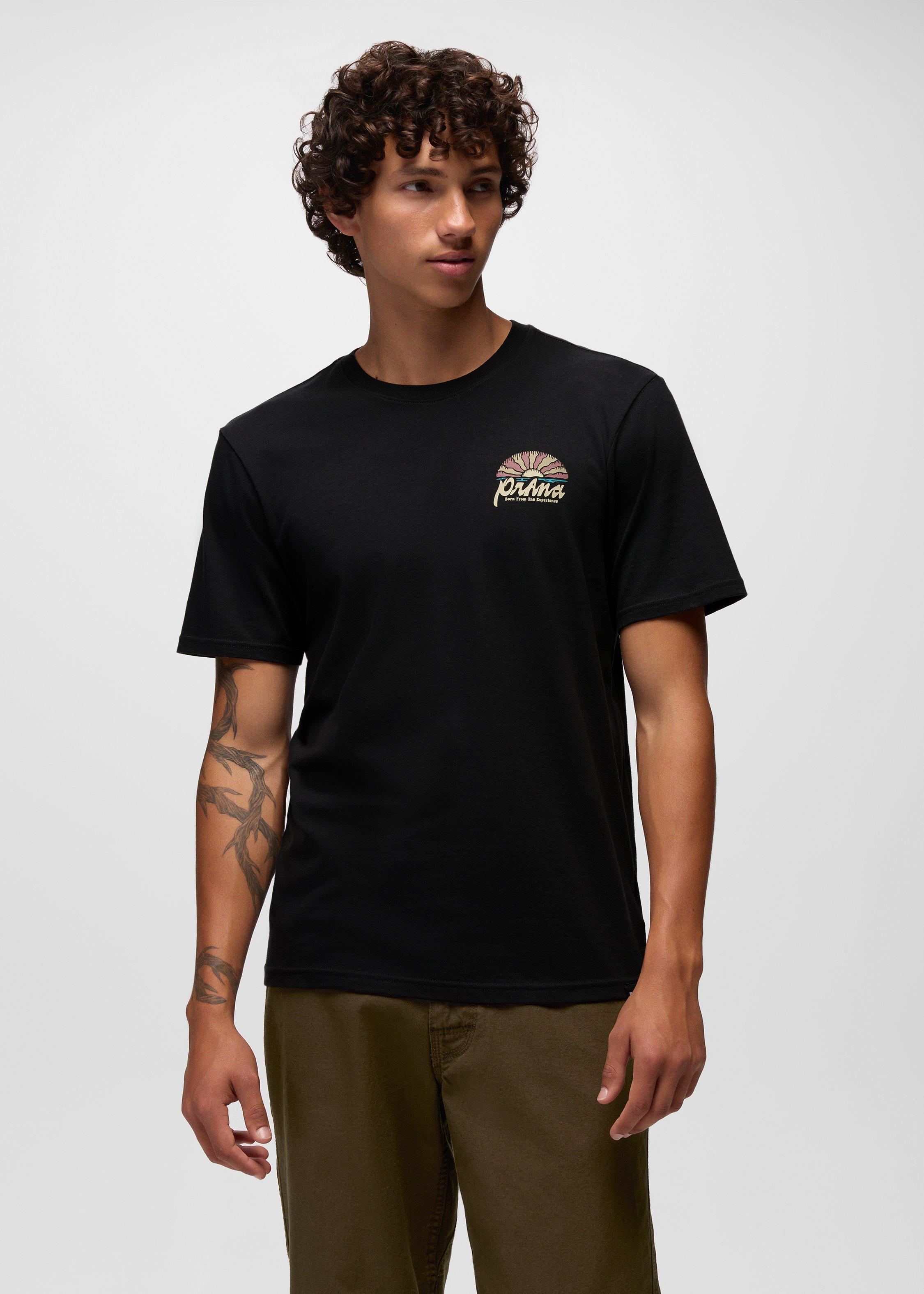 Mens prAna Beaches n Dreams Short Sleeve Tee - Black