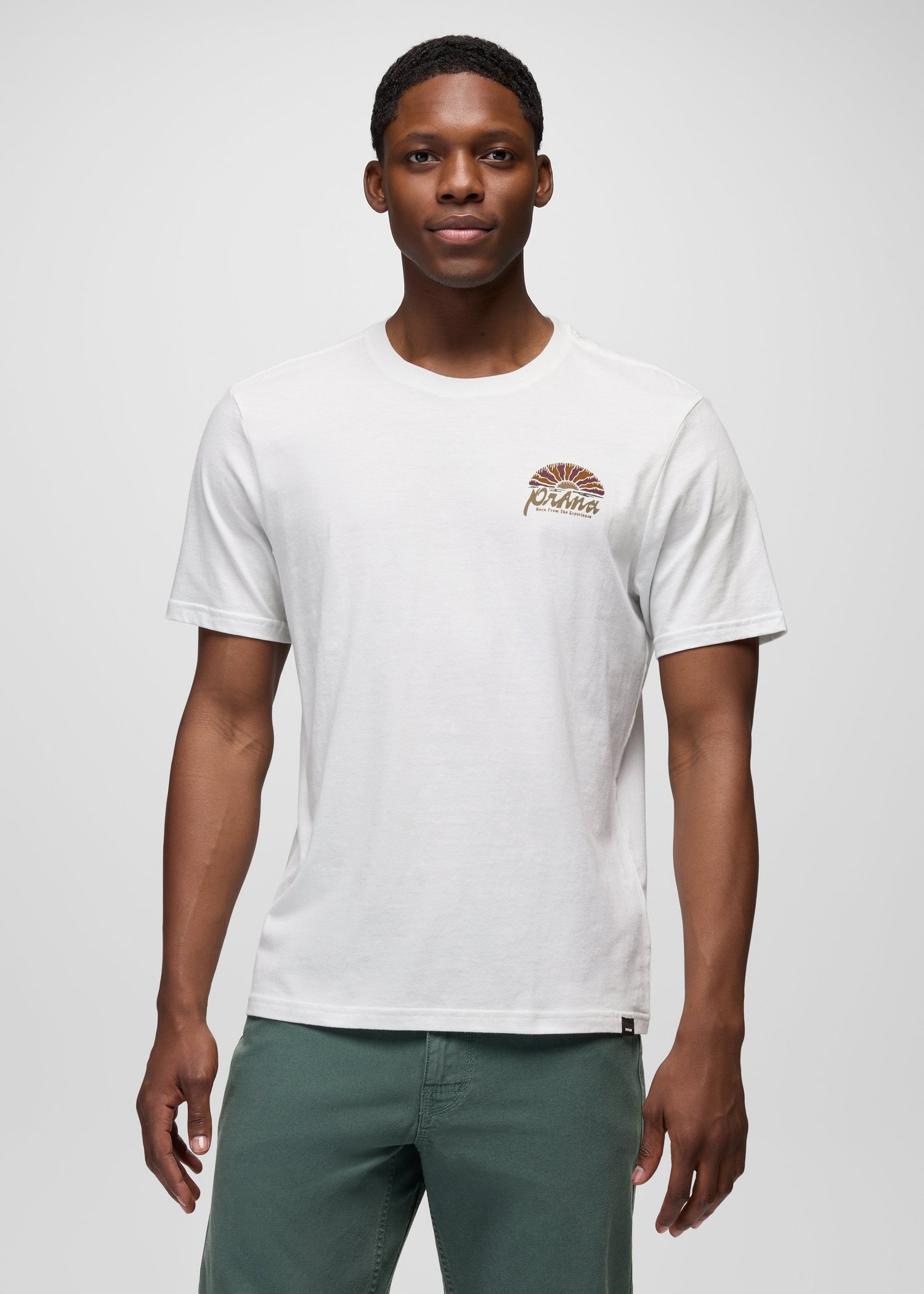Mens prAna Beaches n Dreams Short Sleeve Tee - Soft White