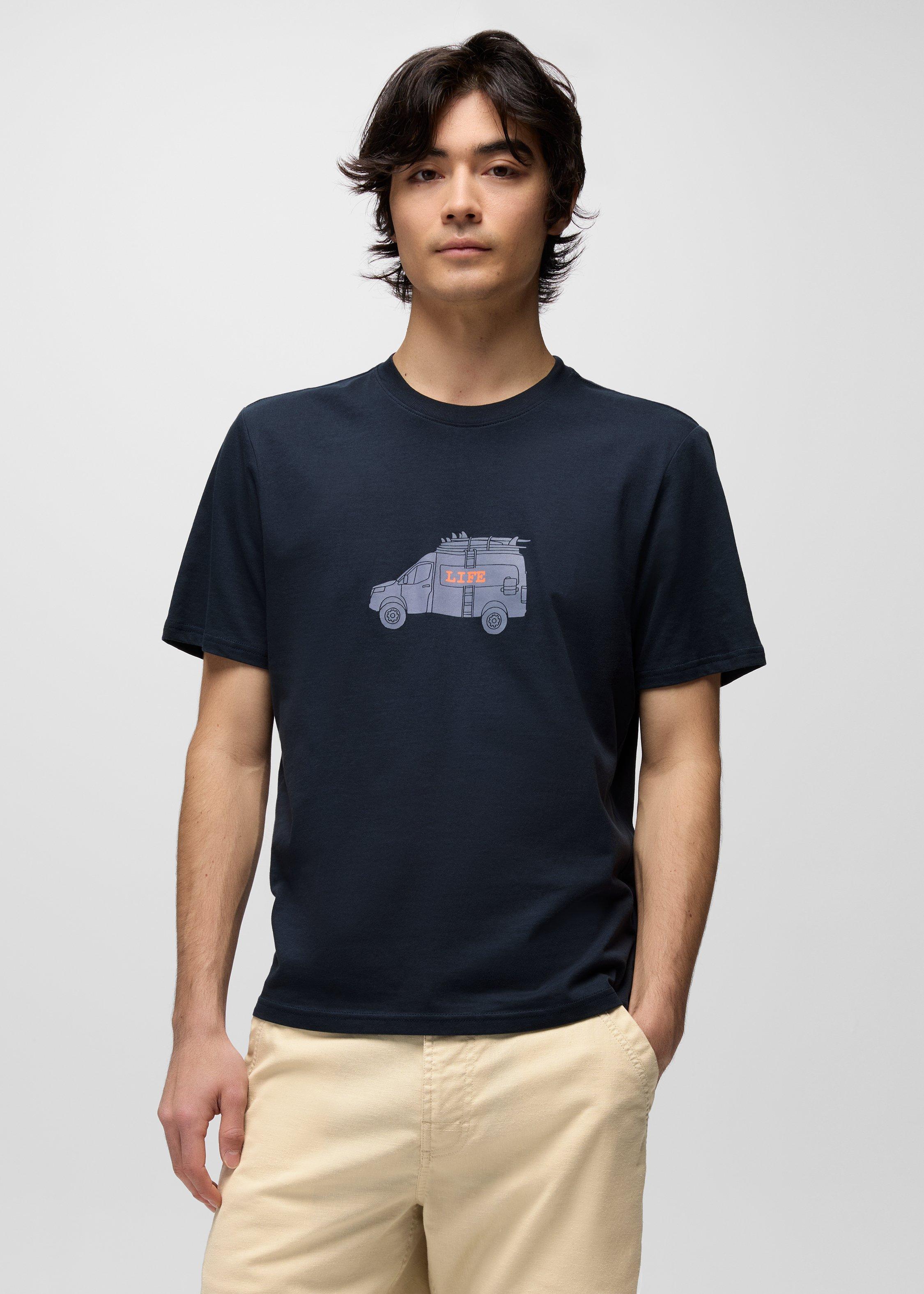 Mens prAna Van Life Journeyman Short Sleeve Graphic Tee - Nautical