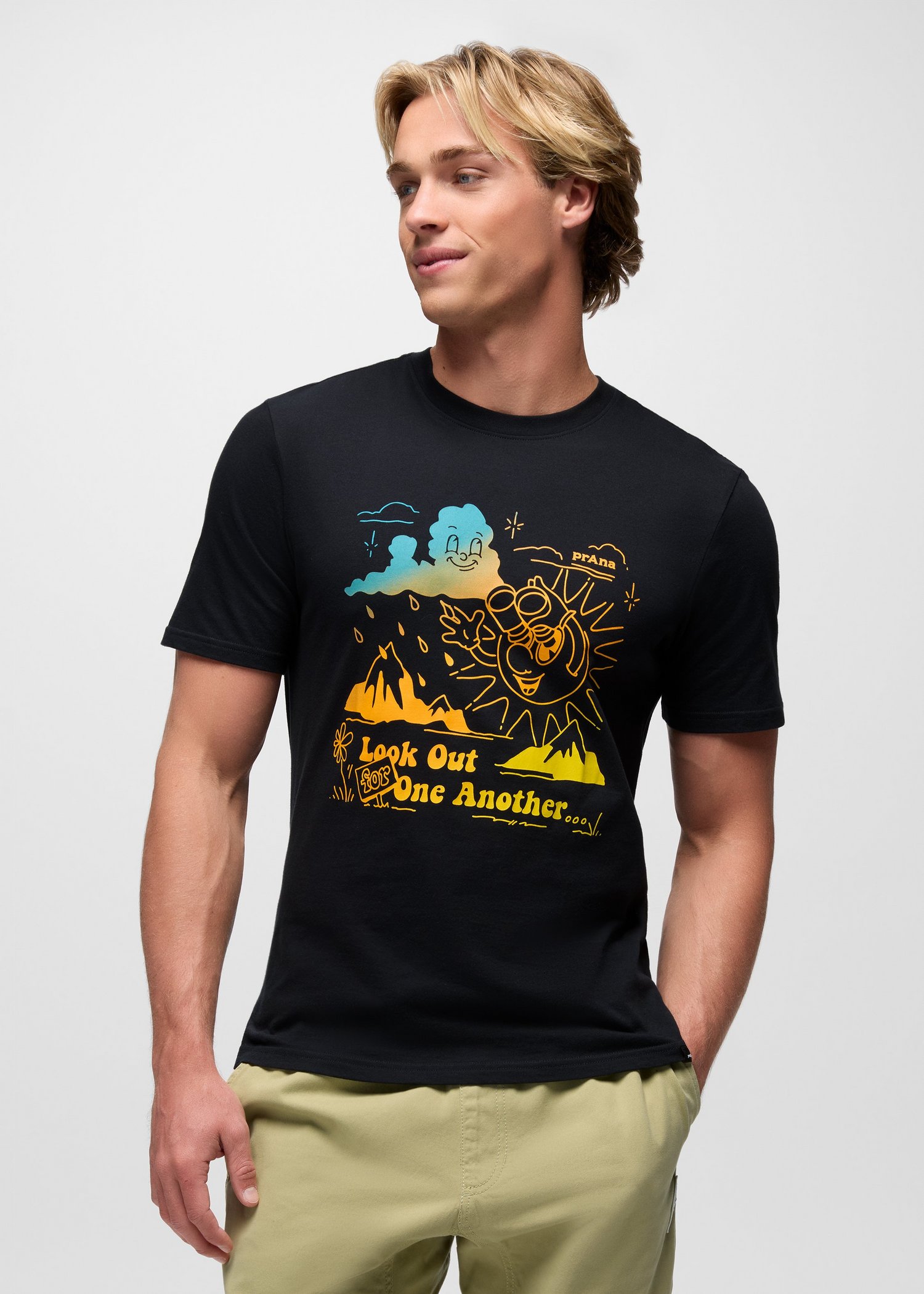 Mens prAna Lifeworks Short Sleeve Graphic Tee - Black