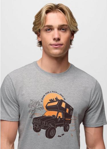 prAna Beach Livin Short Sleeve Graphic Tee, Color: Heather Grey, image 3