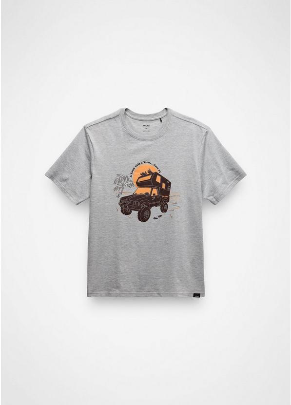 prAna Beach Livin Short Sleeve Graphic Tee, Color: Heather Grey, image 5