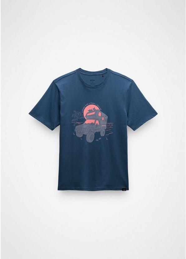 prAna Beach Livin Short Sleeve Graphic Tee, Color: Bluff Blue, image 5