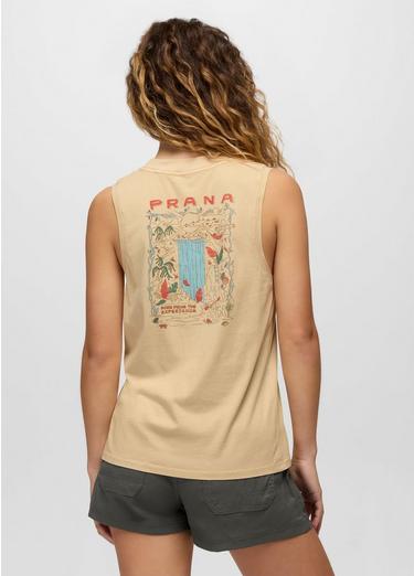 Everyday Paradise Creek Graphic Tank, Color: Wheat, image 4