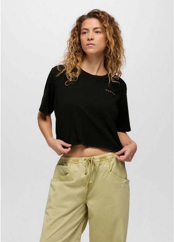 Everyday Paradise Creek Crop Graphic Tee, Color: Black, image 1