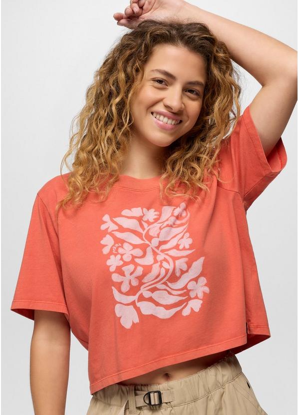 Everyday Botanical Crop Graphic Tee, Color: Lychee, image 3