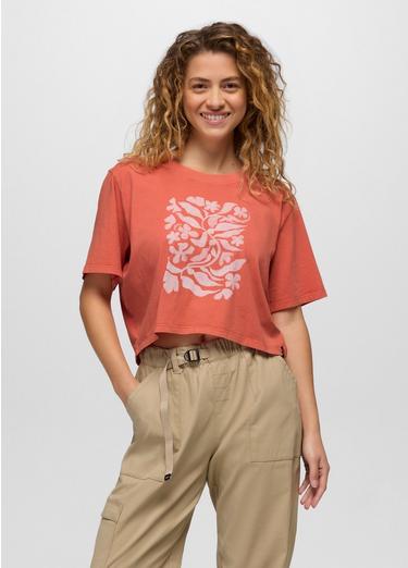 Everyday Botanical Crop Graphic Tee, Color: Lychee, image 1
