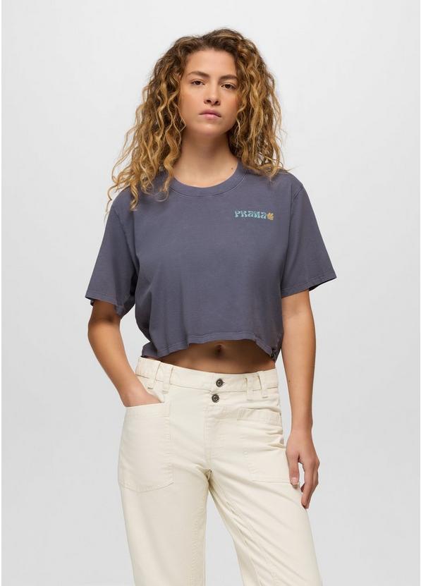 Everyday Good Vibes Crop Graphic Tee, Color: Taro, image 1