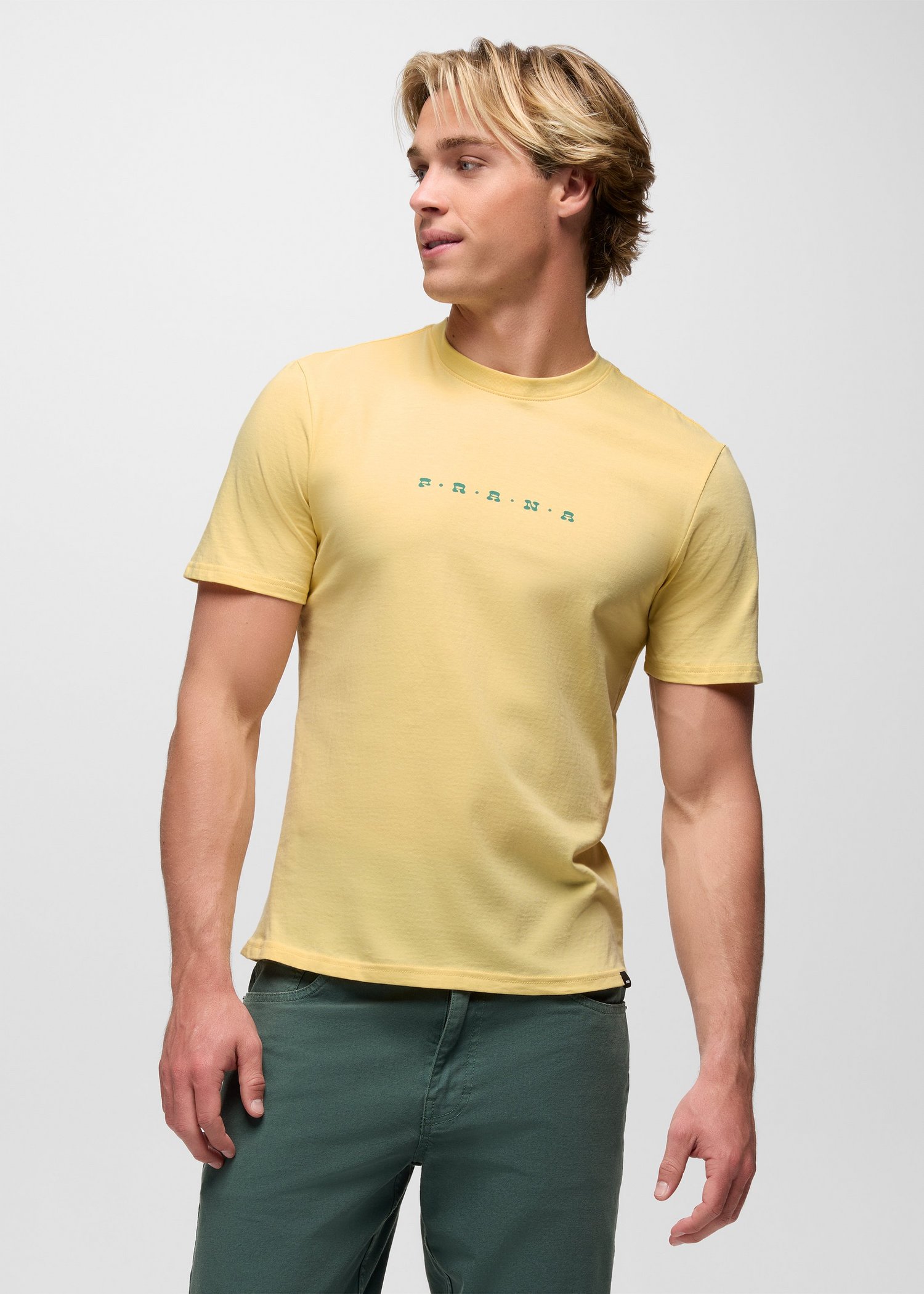 Mens prAna Valley Lookout Short Sleeve Graphic Tee - Vanilla Bean