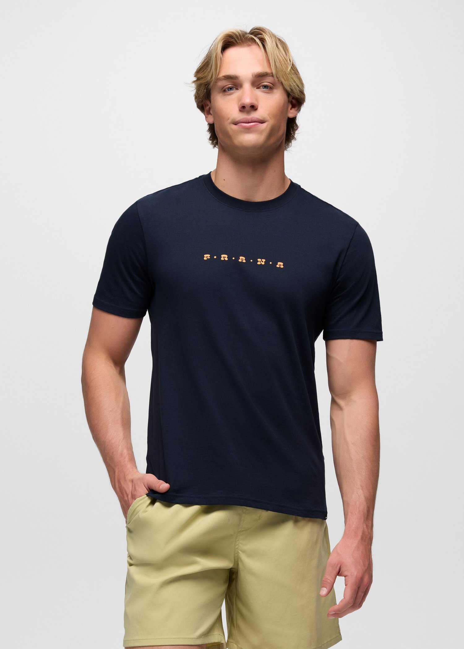 Mens prAna Valley Lookout Short Sleeve Graphic Tee - Nautical