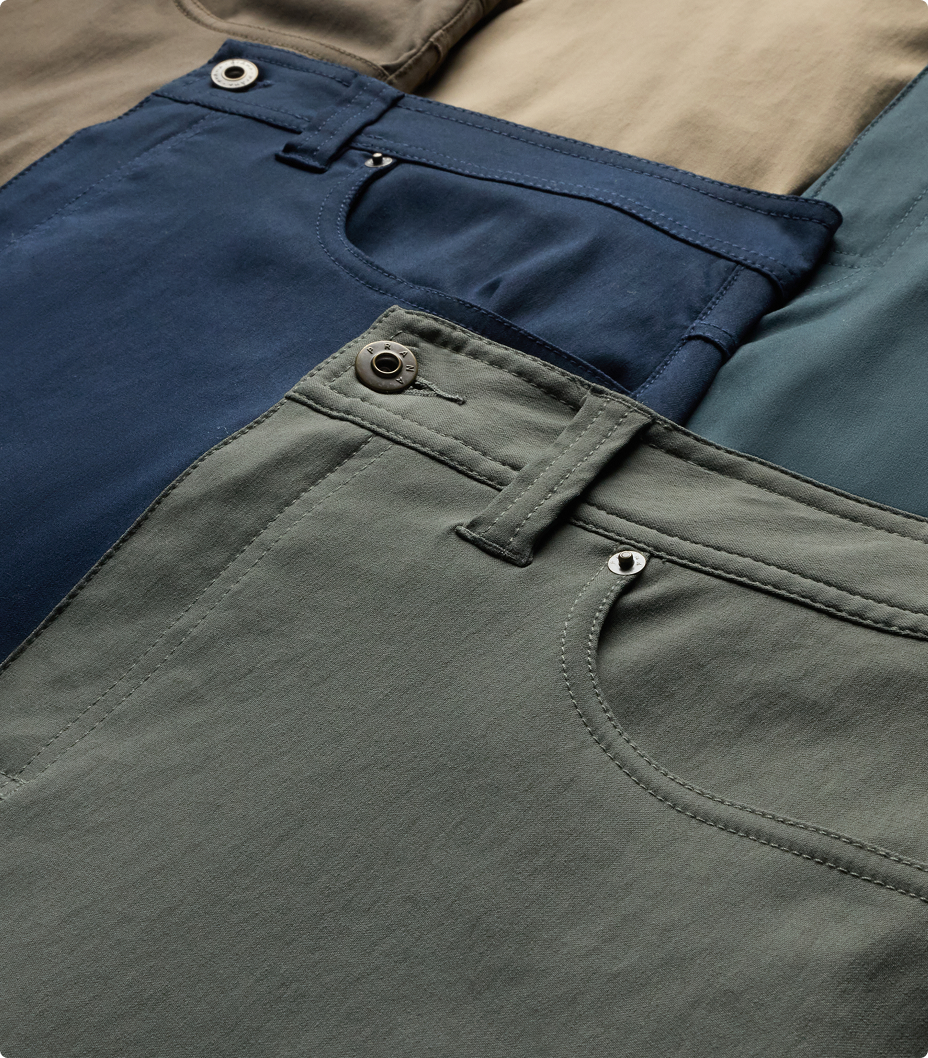 An image of prAna's Stretch Zion pant colors