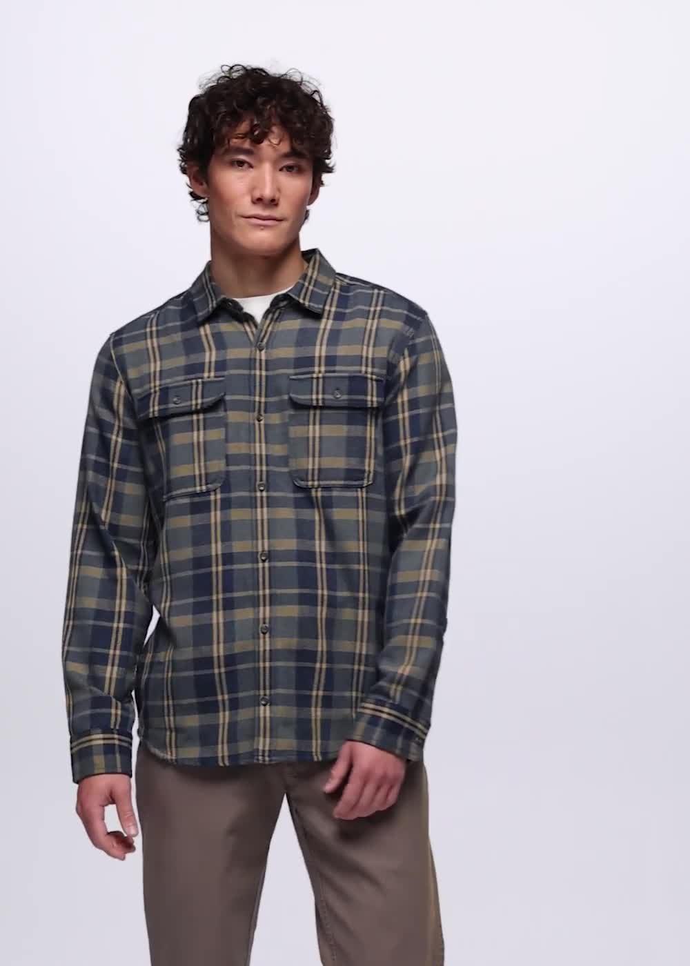 Westbrook Flannel Shirt, Color: Grey Blue
