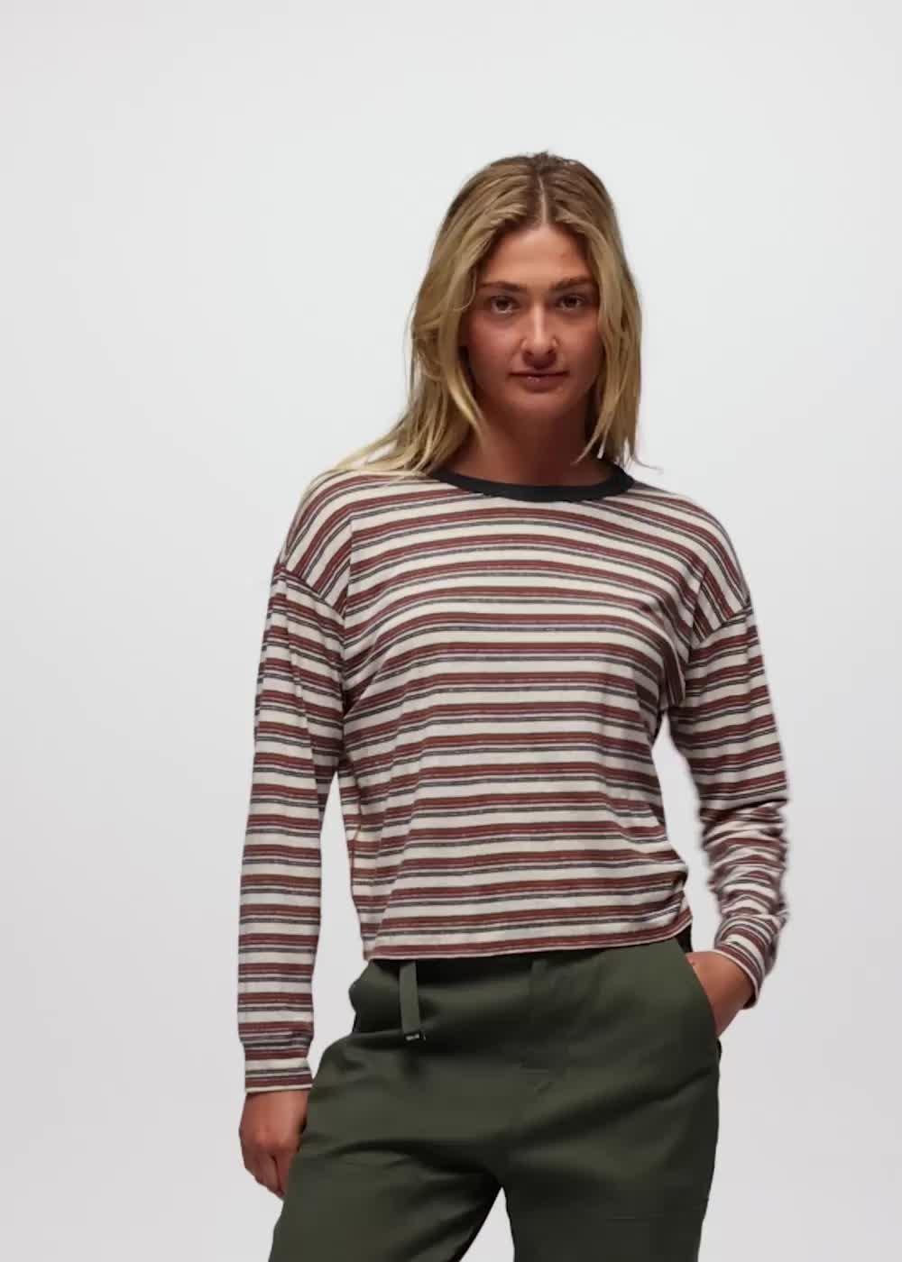 Cozy Up Long Sleeve Crew, Color: Stormy Night Stripe