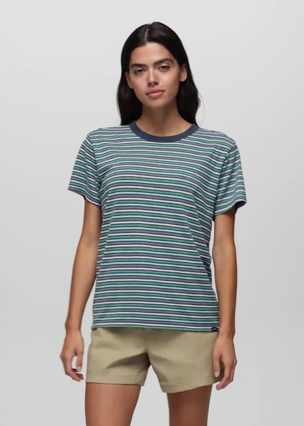 Cozy Up Short Sleeve Crew, Color: Bluff Blue Stripe