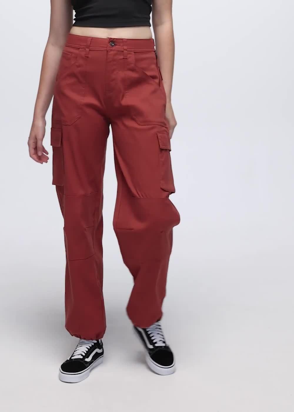 Stretch Zion High Rise Cargo Pant, Color: Red Ochre