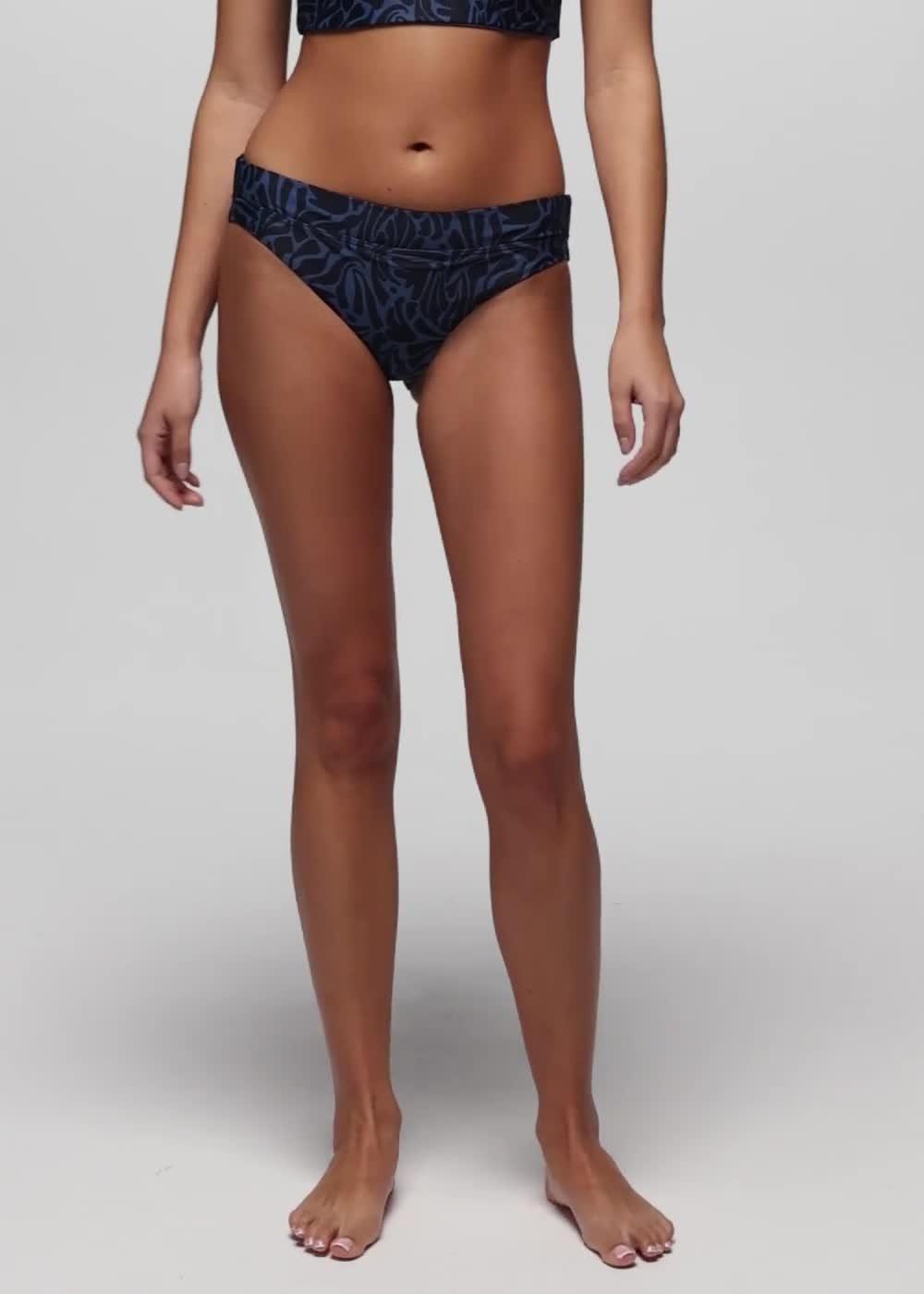 Summer Wave Swim Bottom, Color: Black Seaweed