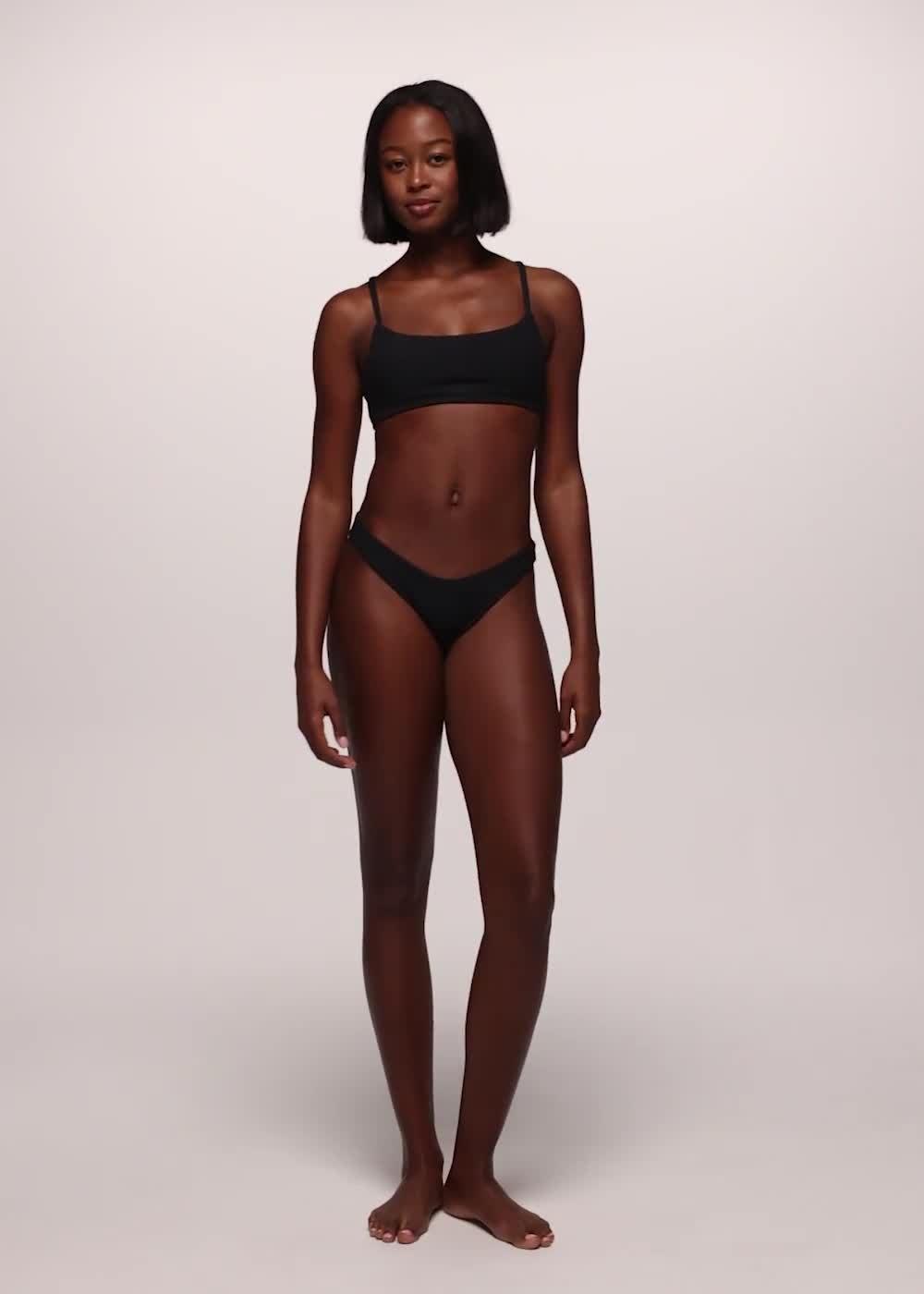 Lahari Scrunch Classic Swim Bottom, Color: Black