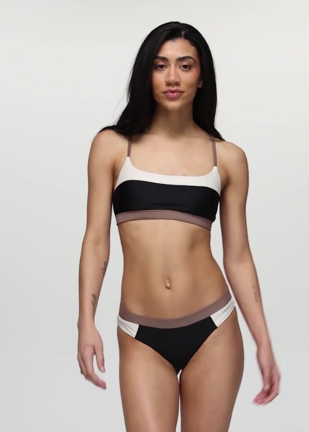 Baja Bound Adjustable Swim Top, Color: Carob Colorblock