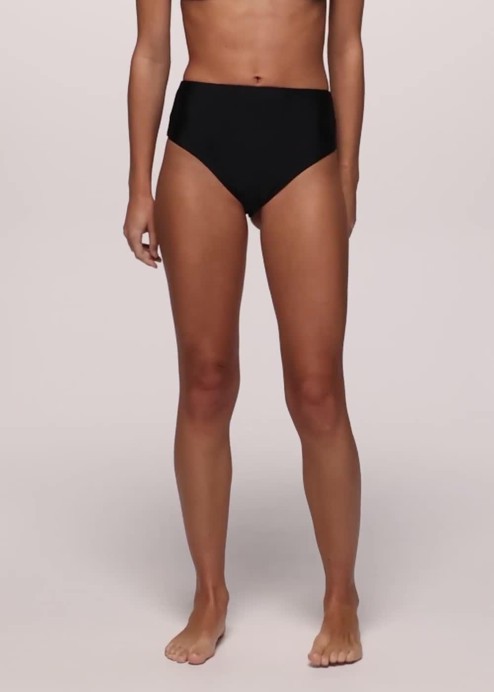 Lahari High Rise Swim Bottom, Color: Black
