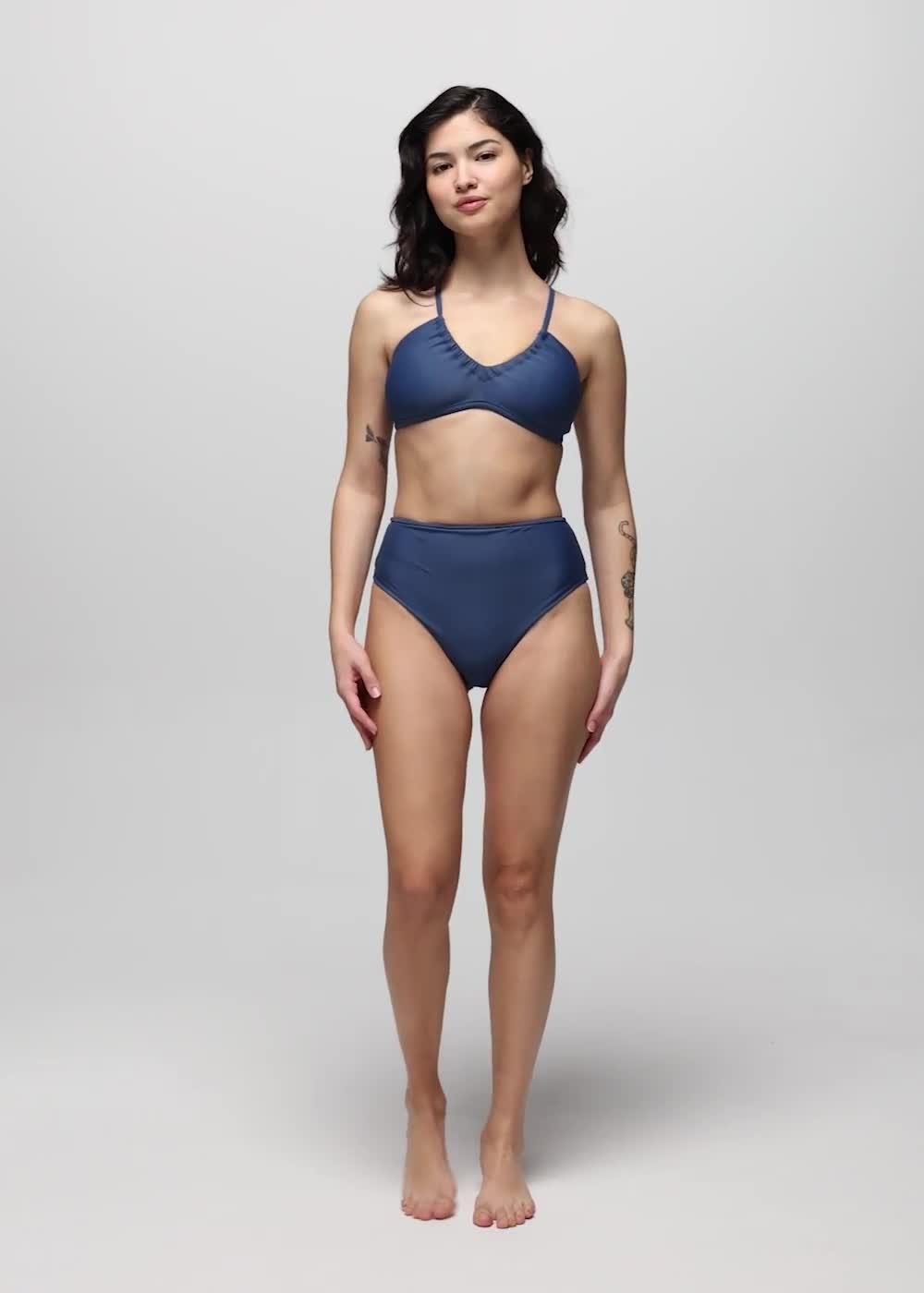 Lahari High Rise Swim Bottom, Color: Bluff Blue