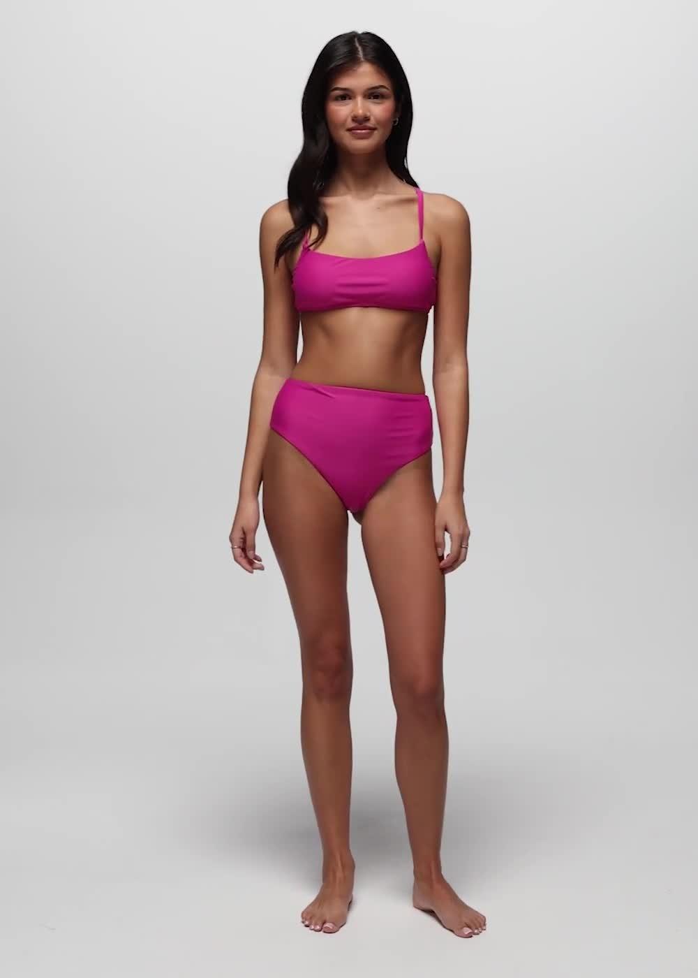 Lahari High Rise Swim Bottom, Color: Berry Beam