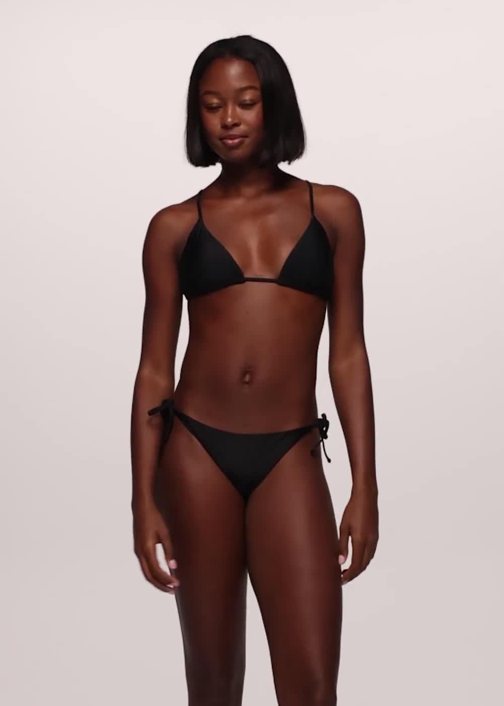 Hana Highway Triangle Swim Top, Color: Black