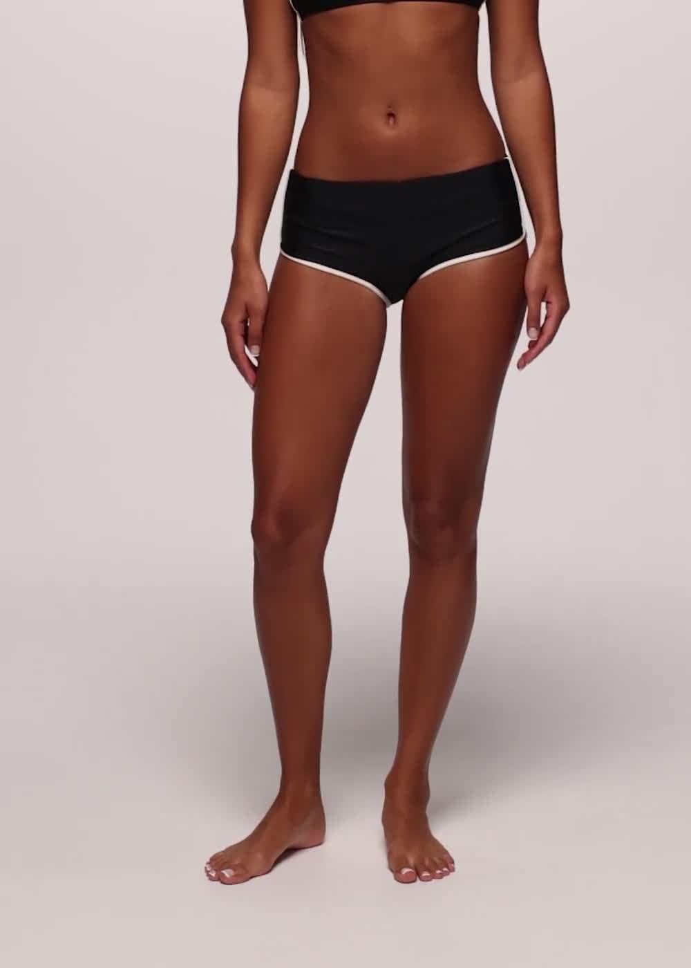 Tropic Kiss Hipster Swim Bottom, Color: Black