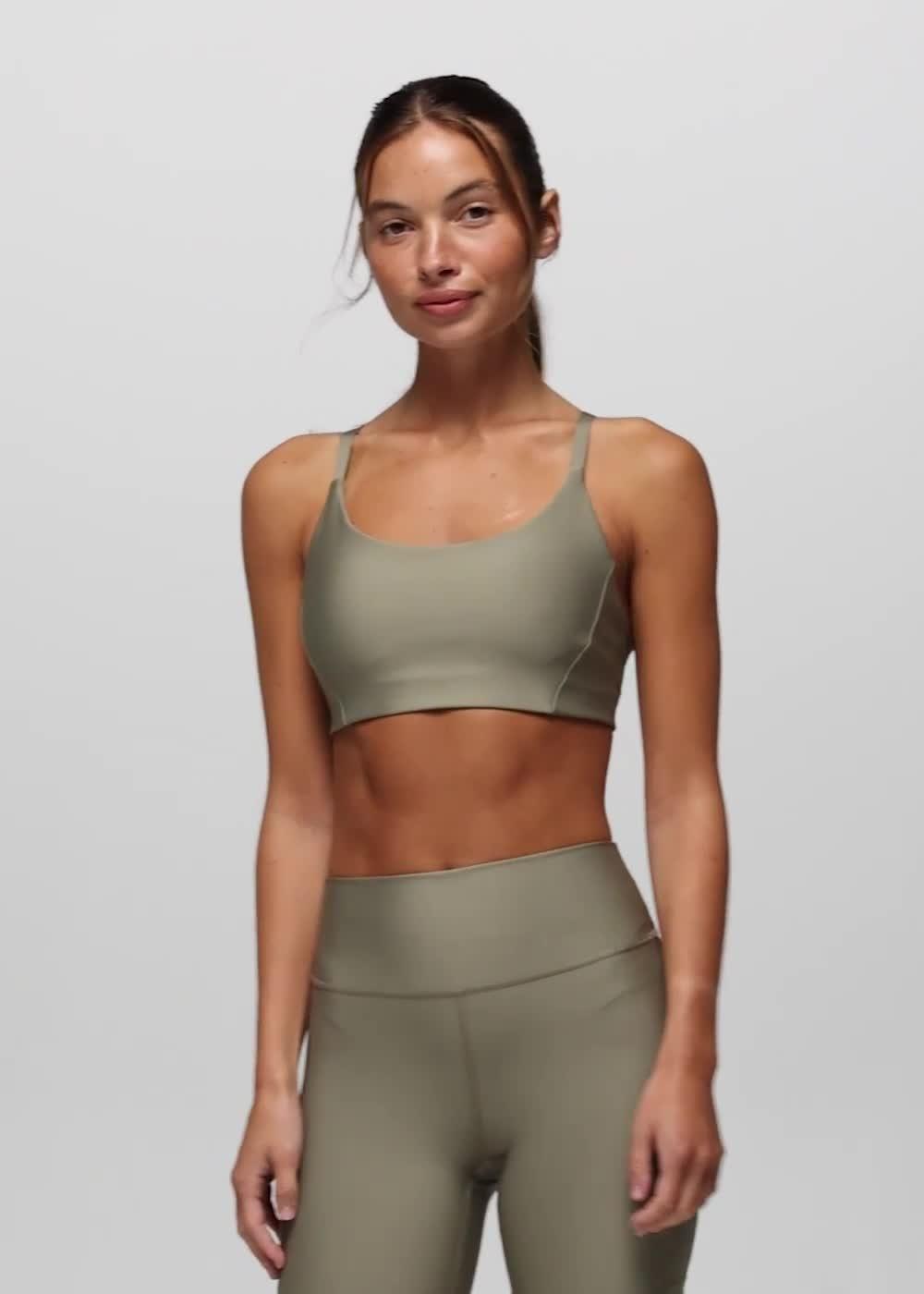 prAna Sculpt Scoop Bra, Color: Sage