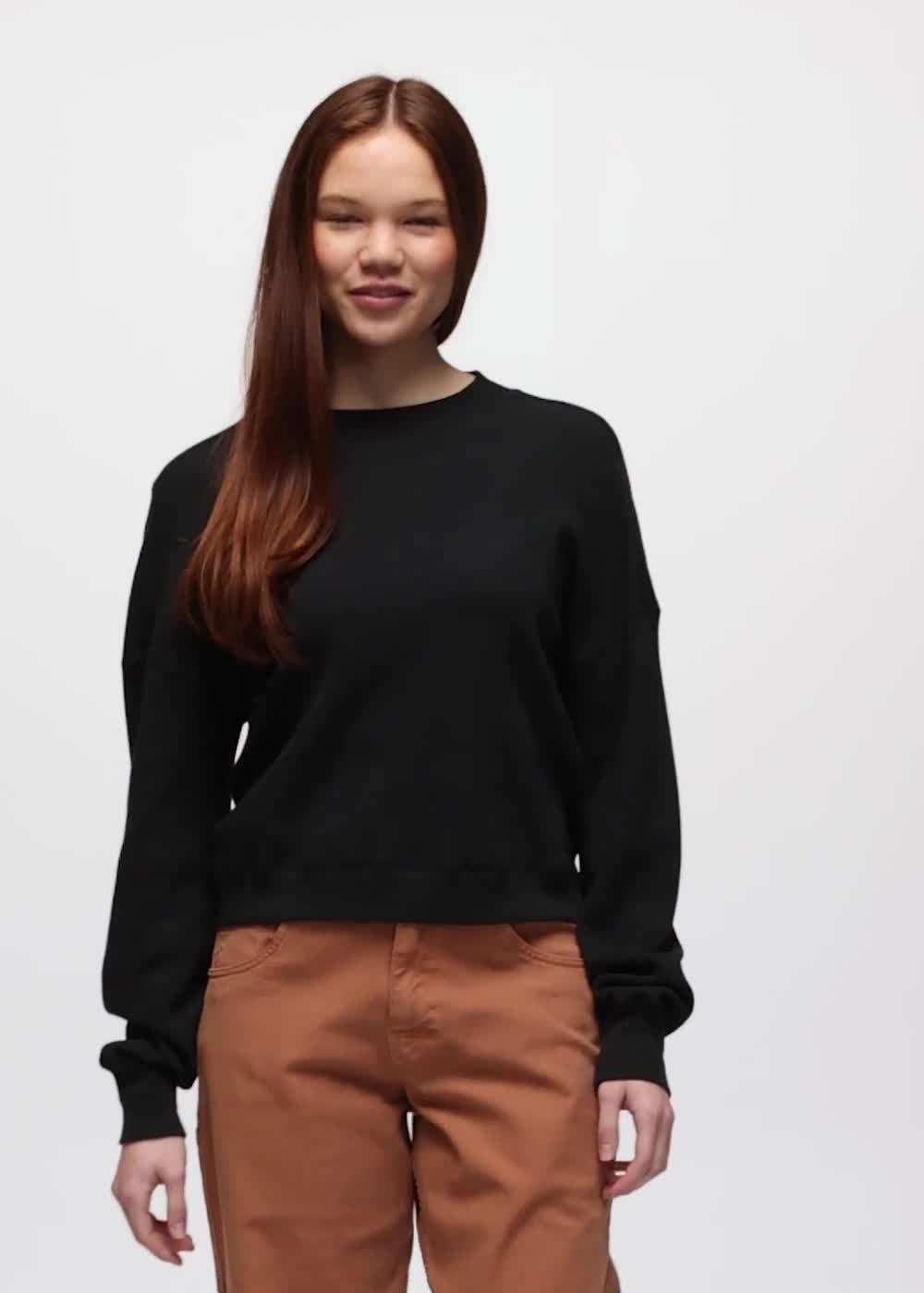 Touchstone Long Sleeve Crew, Color: Black Heather