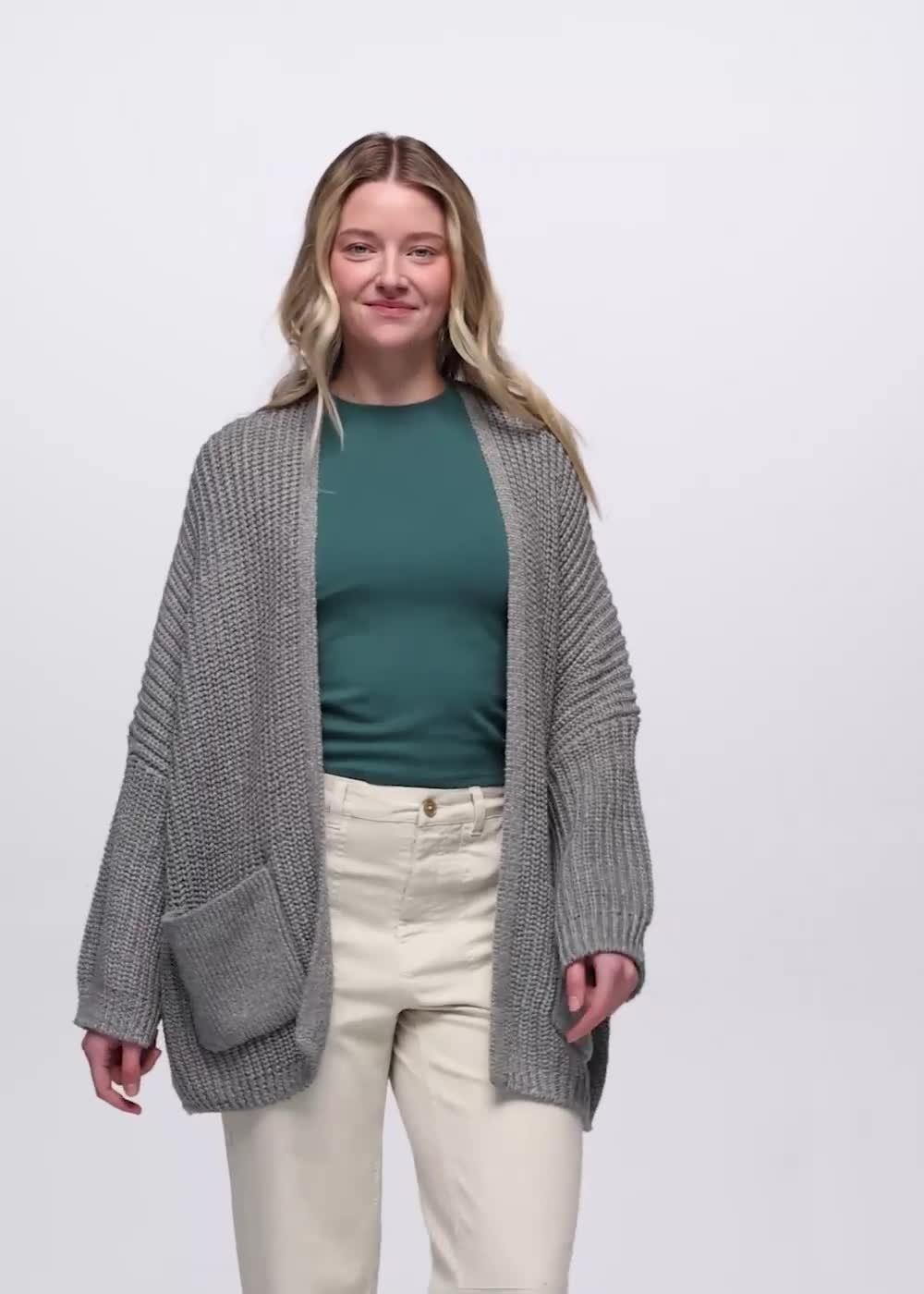 Sunday River Long Cardigan, Color: Heather Grey