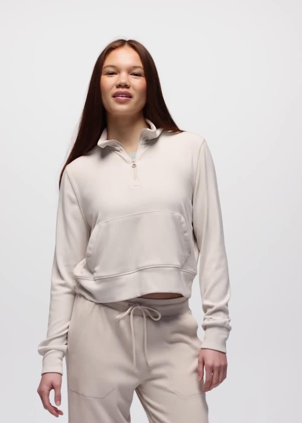 Willow West Half Zip, Color: Almond