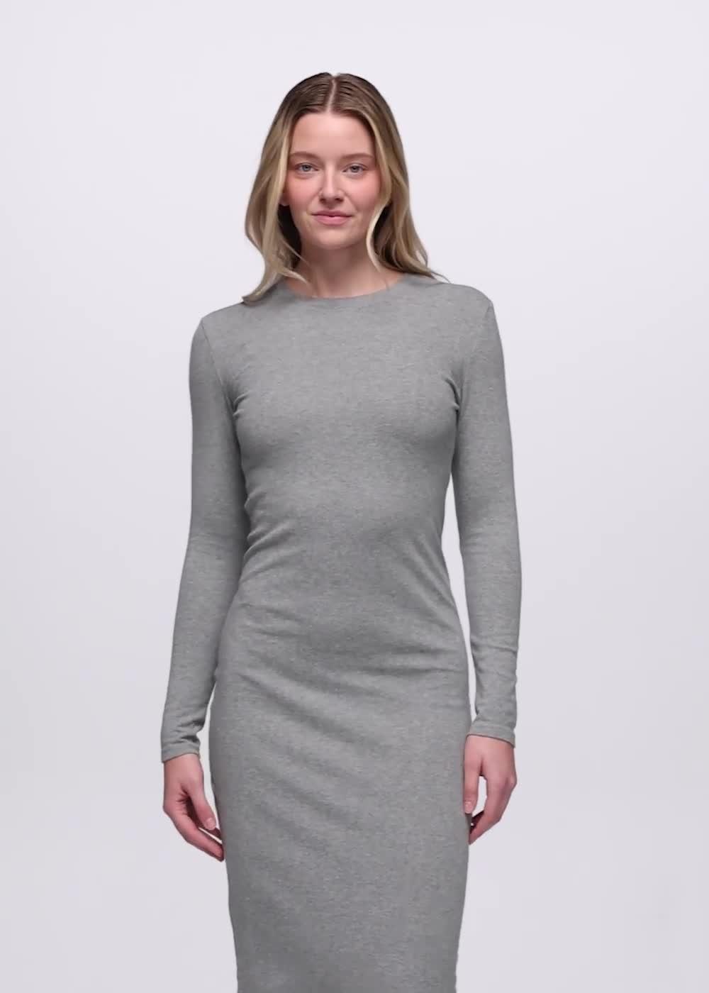 Lotus Midi Dress, Color: Heather Grey