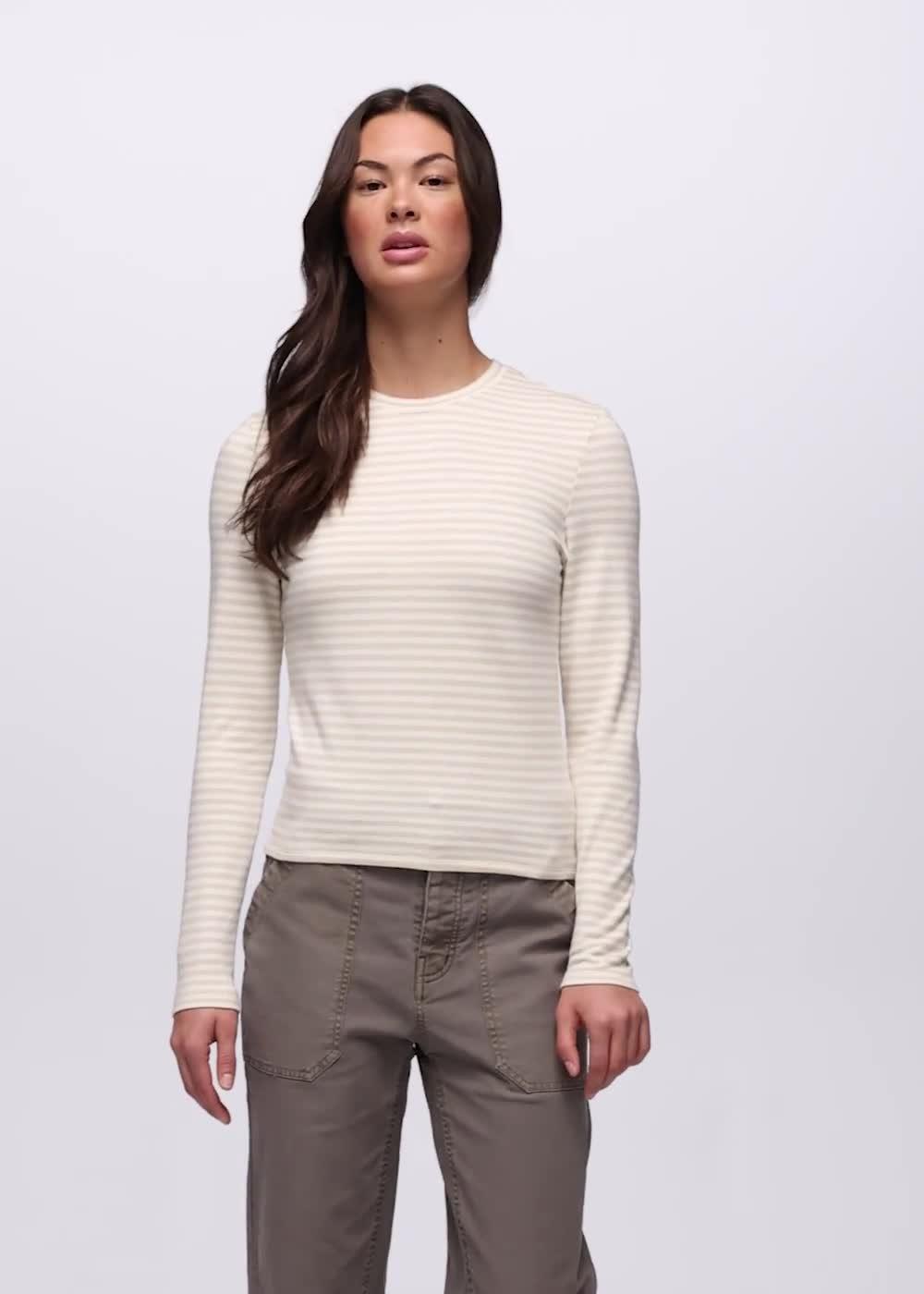 Lotus Long Sleeve Tee, Color: Stone Stripe
