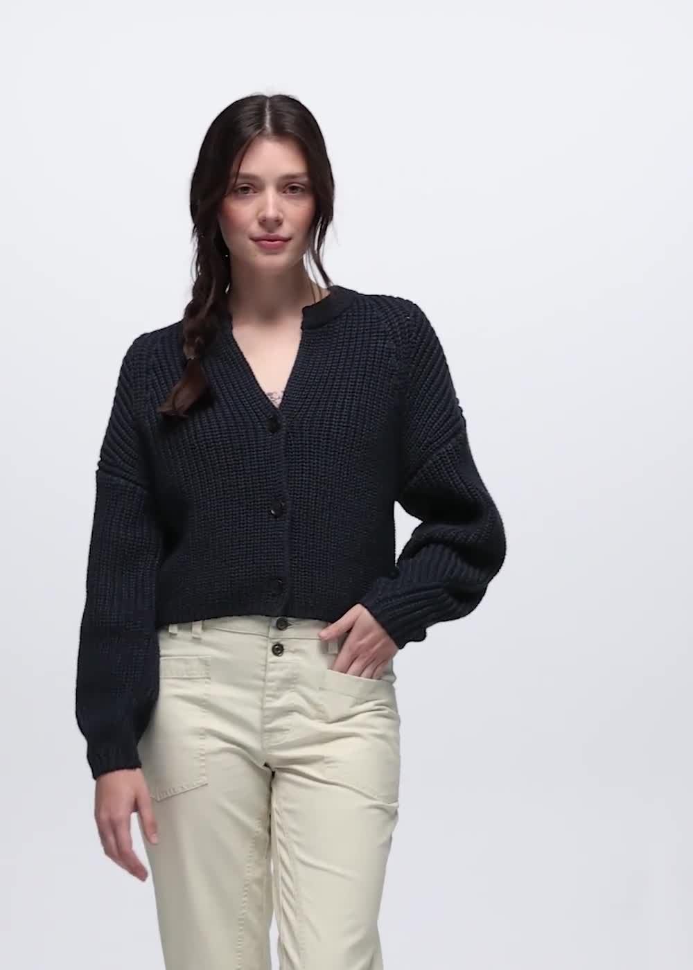 Sunday River Short Cardigan, Color: Nautical