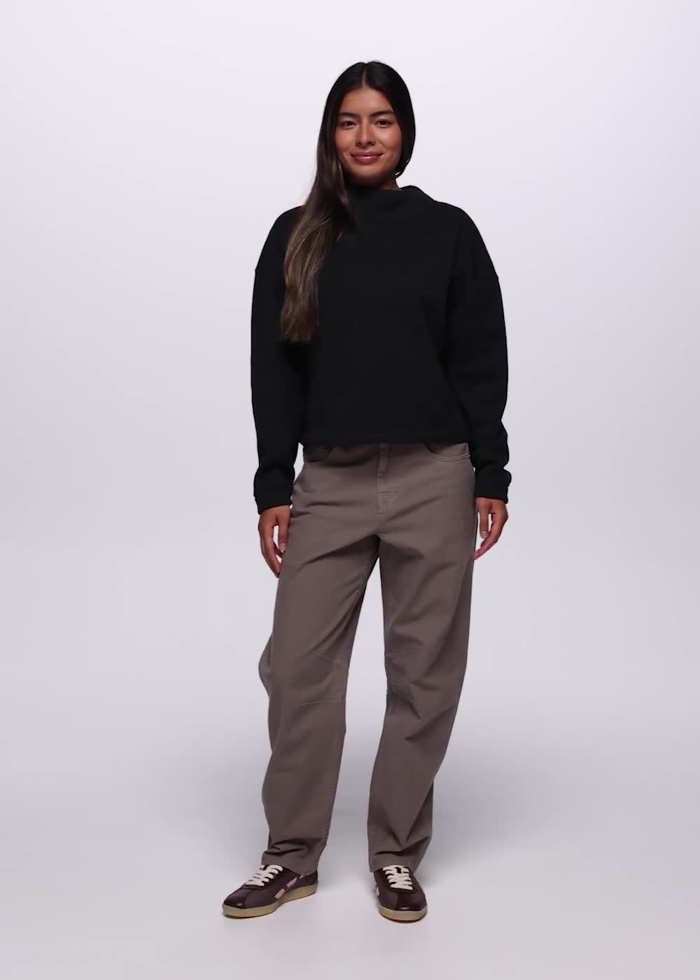 Two Harbors Mockneck Sweater, Color: Black Heather